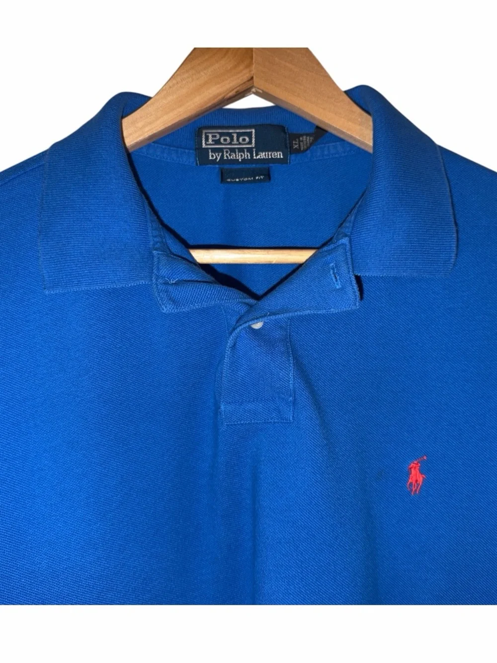 Ralph Lauren Polo 100% Cotton Custom Fit Men’s XL Royal Blue Business Casual